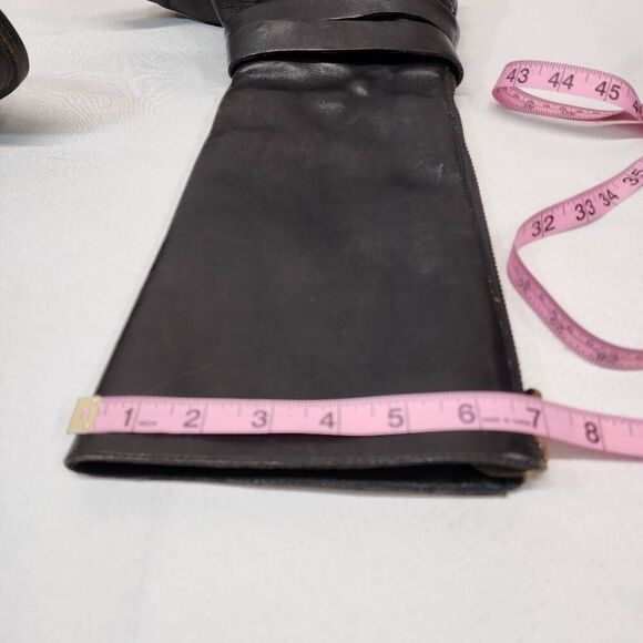 J. Crew Womens 6.5 Black Leathr Side Zipper Double Buckle Riding Boots - Picture 10 of 14